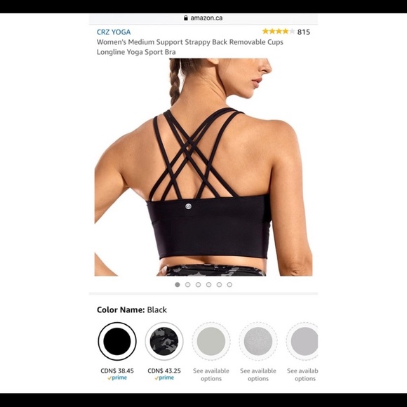 NWT Black Sports Bra - Picture 2 of 4